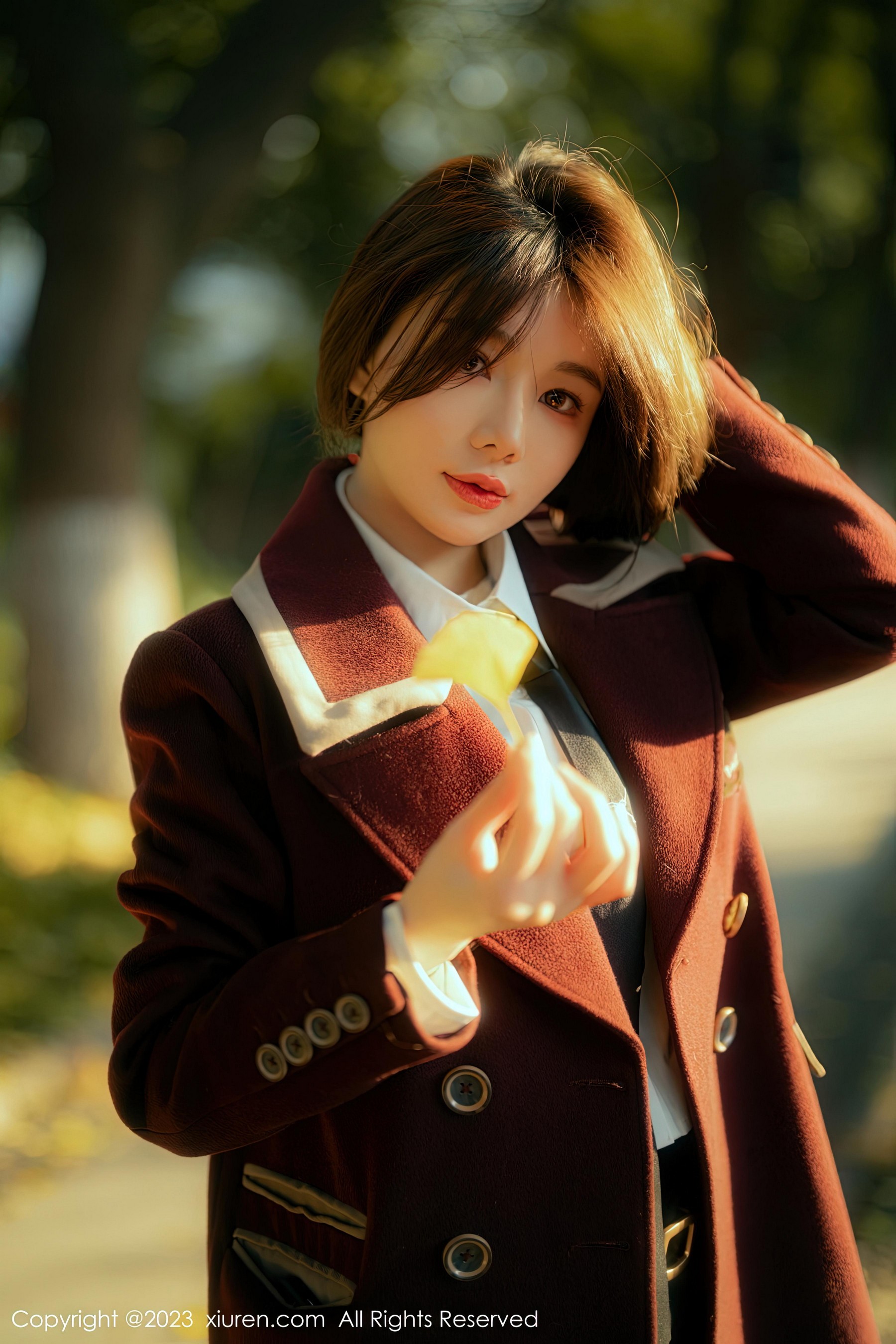 [XiuRen秀人网]2023.01.16 NO.6137 婠婠么 棕色JK制服与黑色短裙加黑丝美腿性感私房写真集Xiuren秀人写真高清美女套图写真下载-看套图看套图