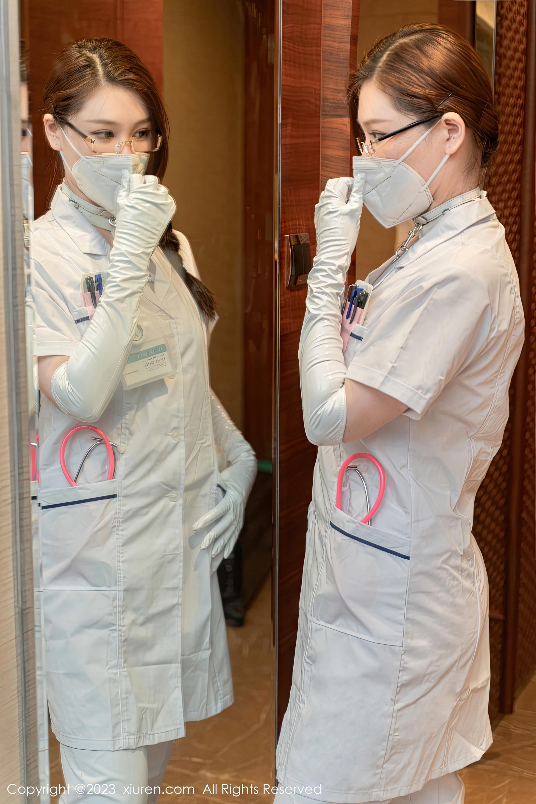 [Xiuren秀人网]2023.01.10 NO.6108 性感女护士 顾乔楠Cora 白色制服加白色情趣内衣私房写真集Xiuren秀人写真高清美女套图写真下载-看套图看套图